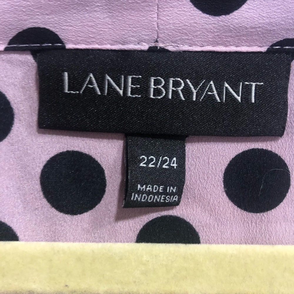 Lane Bryant Tie Front Dot Blouse - Picture 3 of 4